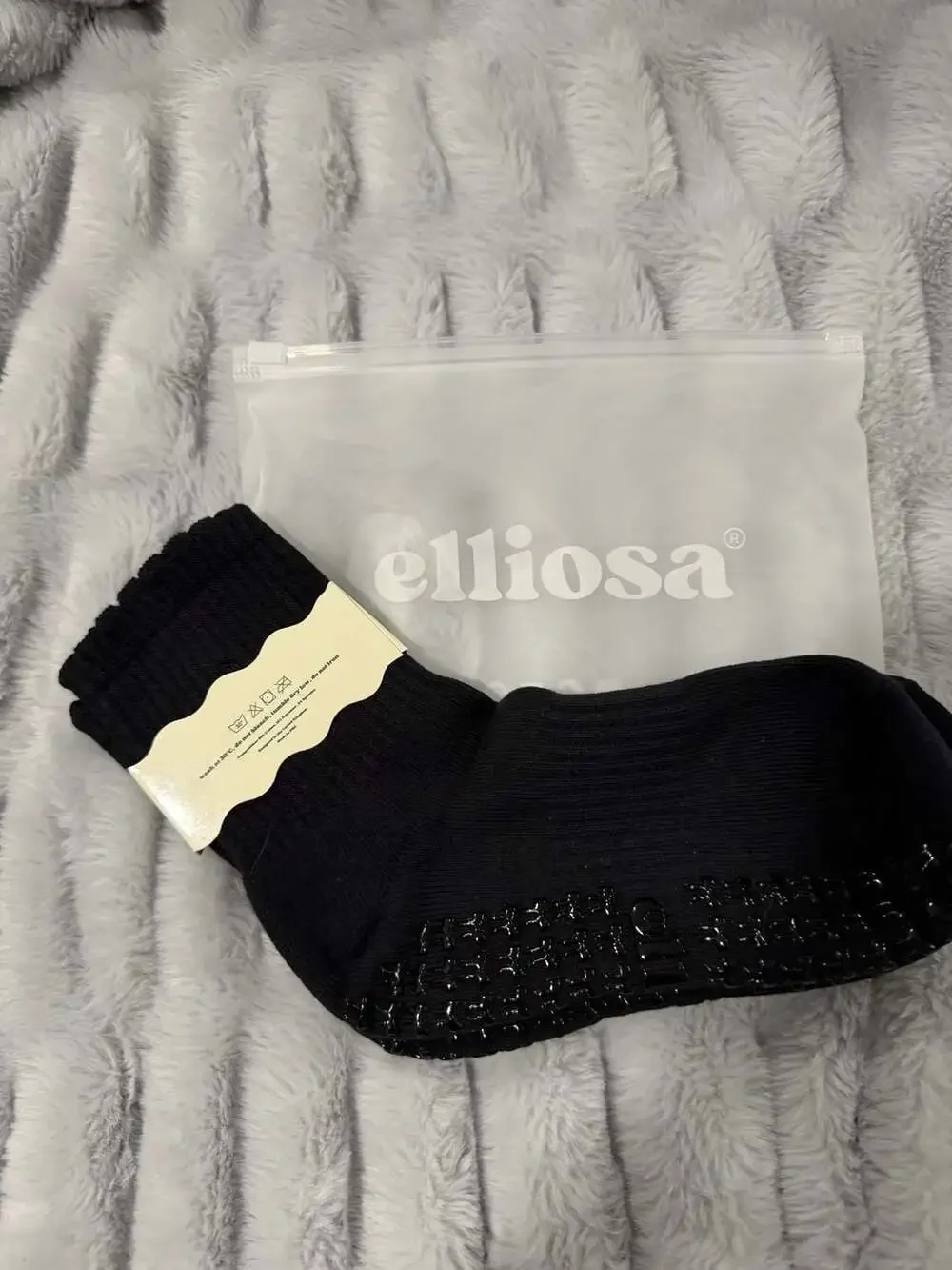 Elliosa Grip Basics Black Non-Slip Pilates and Yoga Socks Dual Direction